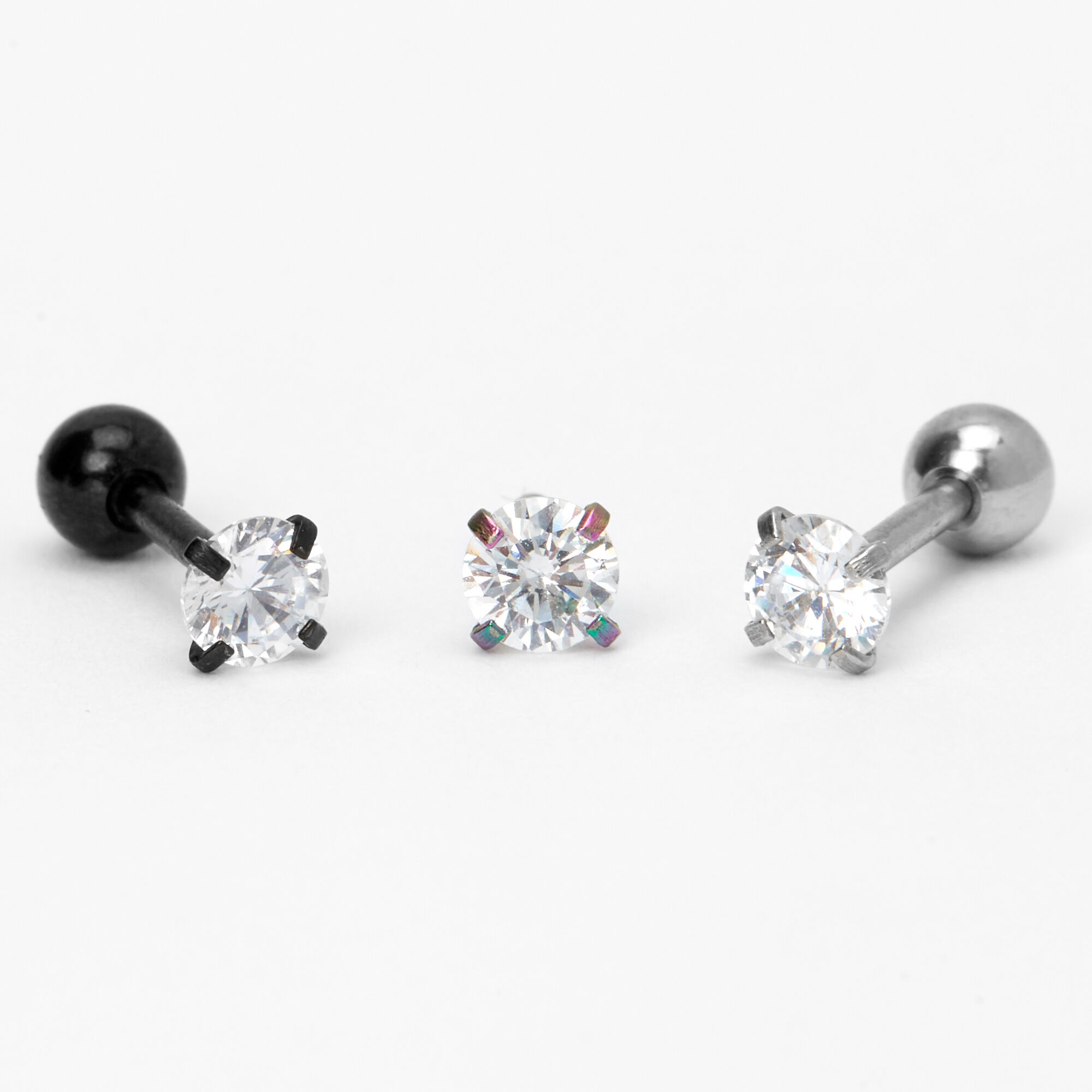 Non Piercing CZ Clip On Triple Closure Cartilage Ear Ring CHOOSE SINGLE OR PAIR Non Piercing CZ Clip On Triple Closure Cartilage Ear Ring CHOOSE SINGLE OR PAIR